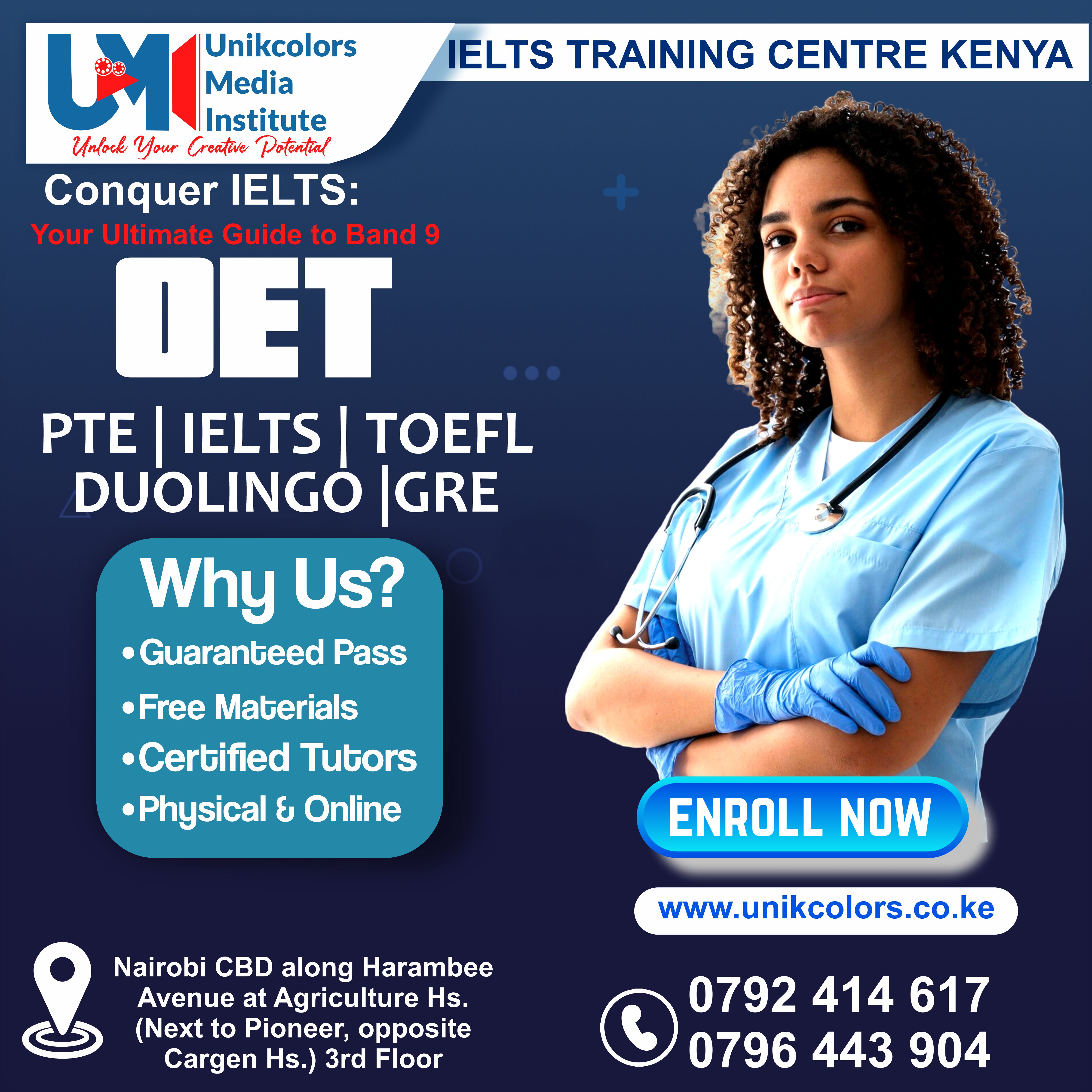 IELTS TRAINING CENTRE KENYA - IELTS PREPARATION | OET | TOEFL | PTE | GRE | DUOLINGO